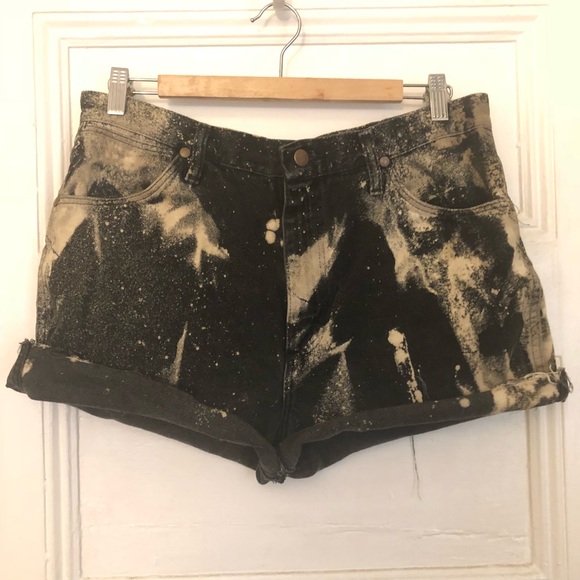 bleached black shorts